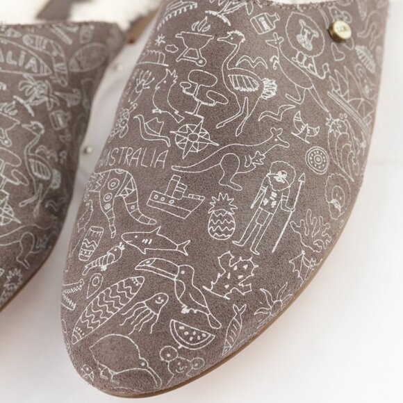 Australia Luxe Collective Womens Marcos Mule Size 8 Gray Suede Sherpa Slippers - Picture 9 of 16